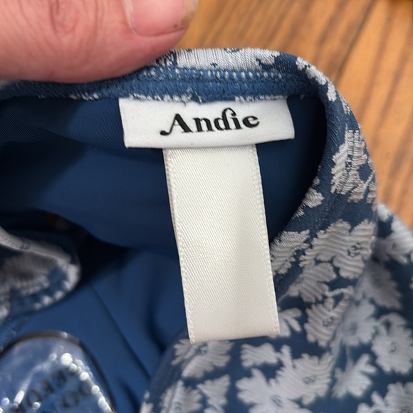 Andie Bikini Set Bonita Top Bikini Bottom Denim Floral size Small NWOT - Picture 5 of 9